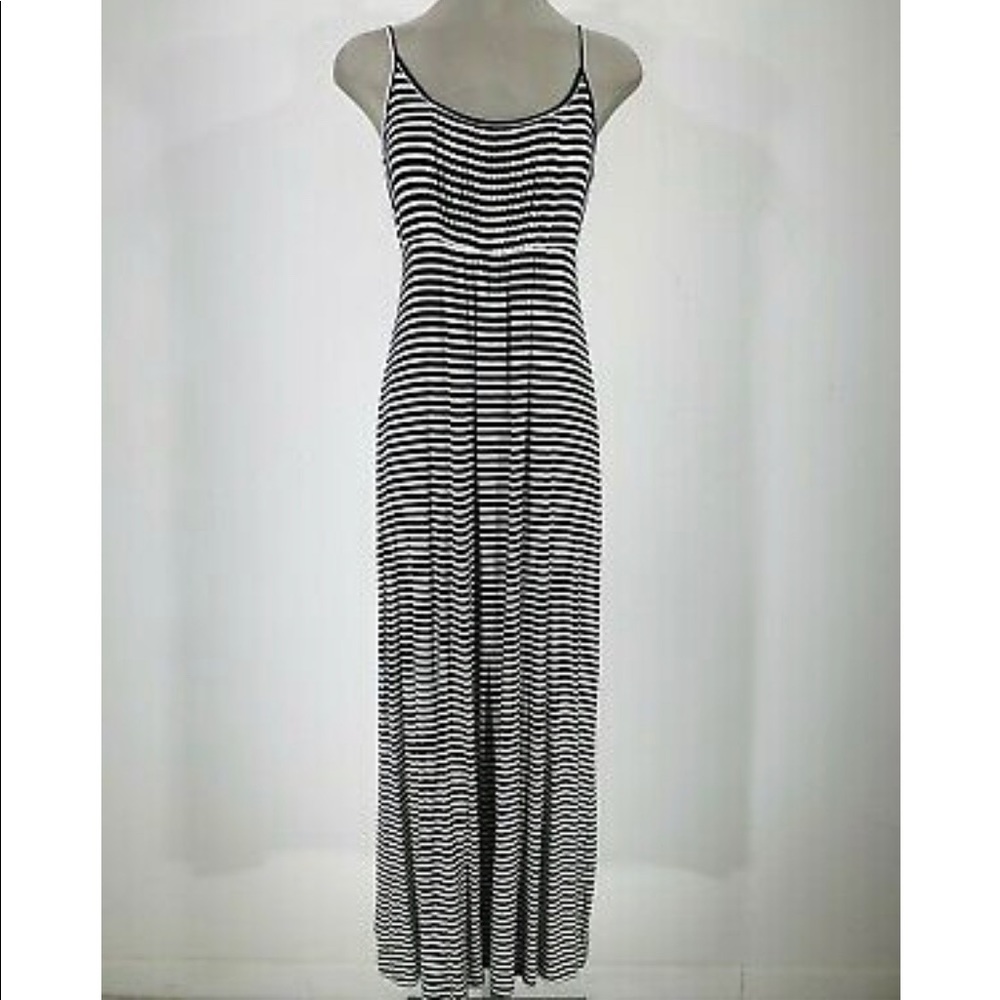 Calvin Klein Black/White Striped Maxi Dress, Size 12